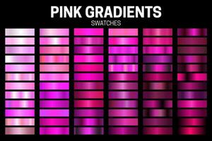 Pink Color Gradient Collection of Swatches vector