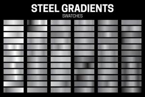 Steel Iron Color Gradient Collection of Swatches vector