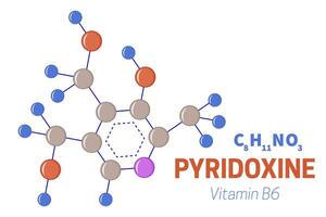 Pyridoxine Vitamin B6 Molecule Illustration vector