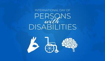 internacional día de personas con discapacidades azul ilustración vector