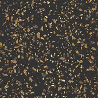 Black Gold Terrazzo Stone Texture Seamless Pattern Design vector