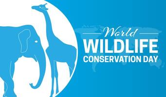 World Wildlife Conservation Day Blue Background Illustration vector