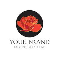 Beautiful Feminine Red Rose Brand Logo Design. Flower Logotype for Business vector