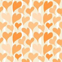 Orange Heart Seamless Pattern Design vector