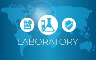 Laboratory Background Illustration with World Map vector