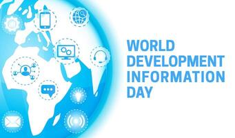 mundo desarrollo información día antecedentes ilustración con globo vector