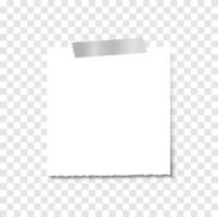 White Note Paper with Tape vector