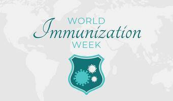 mundo inmunización semana ilustración antecedentes bandera vector