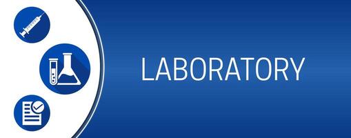 Blue Laboratory Background Illustration Banner with Icons vector