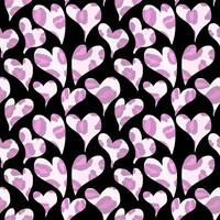 Heart Leopard Print Repeat Pattern vector