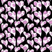 Heart Leopard Print Repeat Pattern vector