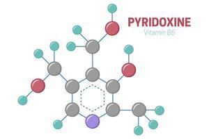 Pyridoxine Vitamin B6 Molecule Structure Formula Illustration vector