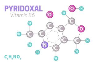 Pyridoxal Vitamin B6 Molecule Formula Illustration vector