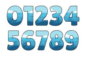 Handcrafted Lagoon number color creative art typographic design vector