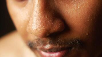 closeup of sweat on nose video