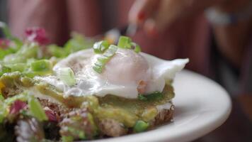 Tasty fresh toast with avocado and egg video