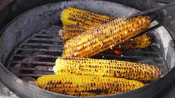 gegrillt Mais zum Verkauf im ein Markt Stall im Istanbul video