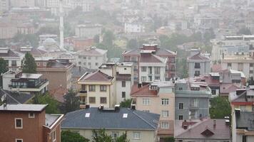 residential buildings at rainy day video