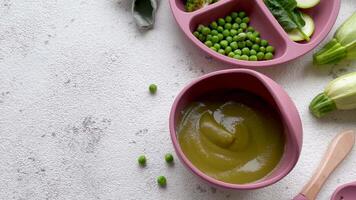 Healthy baby food in bowl video