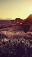 old saddle as the sunset in the country video