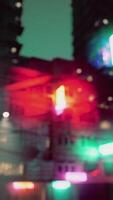 Defocused city lights at night video
