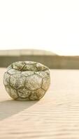 Vintage Soccer ball on sand video