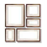 wooden rectangular and square photo frames vector