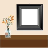 interior with frames on the wall, for mockup vector