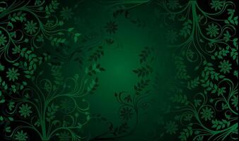 dark green luxury leaves pattern background vector