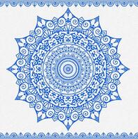 decorative blue mandala on white background vector