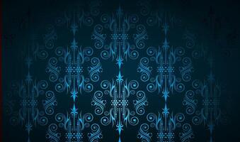 oscuro azul ornamental floral fondo de pantalla vector