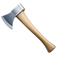 Shiny Steel Axe With a Smooth Wooden Handle Isolated on Transparent Background png