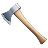 Shiny Steel Axe With a Smooth Wooden Handle Isolated on Transparent Background png