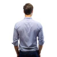 Rear View of a Young Man Standing With Hands in Pockets, Studio Setting With Transparent Background png