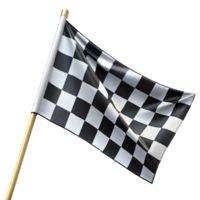 Black and White Checkered Flag Waving on a Transparent Background png