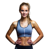 Confident Young Female Athlete Posing With Hands On Hips In Studio Setting png