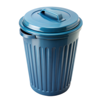 Blue Plastic Trash Bin With Closed Lid and Transparent Background png