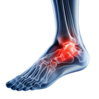 Digitally Rendered Human Foot Illustrating Pain in the Heel Area on a Transparent Background png