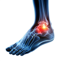 Digitally Rendered Human Foot Illustrating Pain in the Heel Area on a Transparent Background png