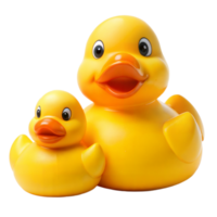 zwei Gummi Enten, einer groß und einer klein, auf ein transparent Hintergrund png