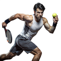 dynamisk tennis spelare framställning till tjäna på ett inomhus- domstol under en konkurrenskraftig match png