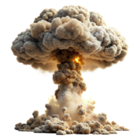 Dramatic Mushroom Cloud Erupting With Intensity Against a Transparent Background png