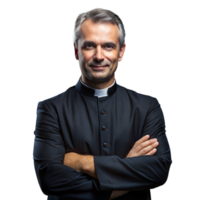 Priest in Traditional Attire With Arms Crossed png