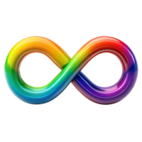 Colorful Infinity Symbol Representing Endlessness and Diversity on Transparent Background png