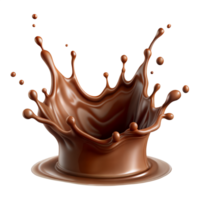 Dynamic Chocolate Splash Captured in High Resolution on a Transparent Background png