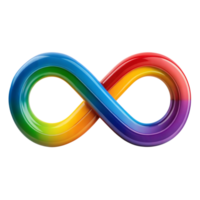 Vibrant Rainbow-Colored Infinity Symbol on a Transparent Background png