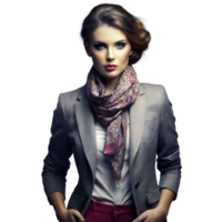 Elegant Woman Dressed in Business Casual Attire Posing for a Fashion Shoot png