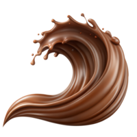 Chocolate Wave Captured Midair Against a Transparent Background png