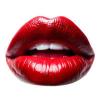 mulher lábios com vermelho batom em transparente fundo png
