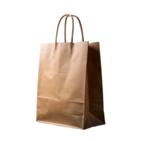 Brown Paper Shopping Bag With Handles on a Transparent Background png